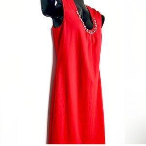 Red  Chain Accented Dress